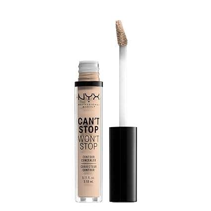 NYX PROFESSIONAL MAKEUP Can't Stop Won't Stop Contour Concealer, 24h Full Coverage Matte Finish - Alabaster