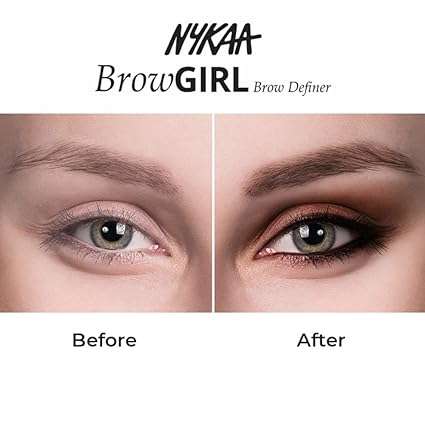 Nykaa Cosmetics Browgirl Eyebrow Definer Pencil - Shape and Fill in Brows - Gives Natural, Fuller-Looking Appearance - Groom Hairs in Place with Built-In Spoolie - Bewitched Chestnut - 0.01 oz