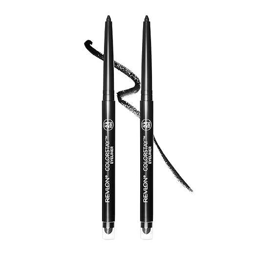 Revlon Pencil Eyeliner, Gifts for Women, Stocking Stuffers, ColorStay Eye Makeup with Built-in Sharpener, Waterproof, Smudge-proof, Longwearing with Ultra-Fine Tip, 201 Black, 2 Pack