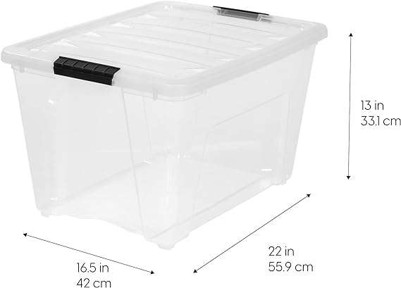 Stack & Pull Stackable Box 53.65QT, Clear, Set of 6