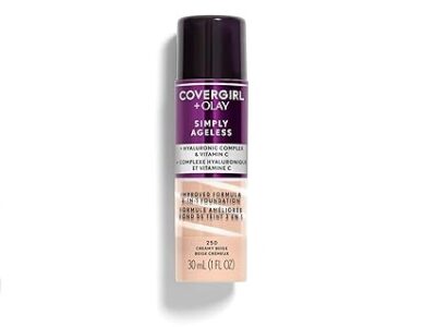 COVERGIRL & Olay Simply Ageless 3-in-1 Liquid Foundation, Creamy Beige, 1 Fl Oz (Pack of 1)