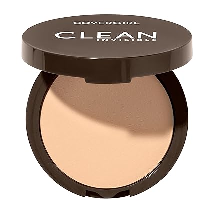 Covergirl Clean Invisible Pressed Powder, Lightweight, Breathable, Vegan Formula, Classic Ivory 110, 0.38oz