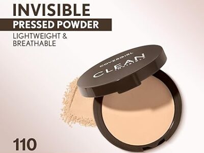 Covergirl Clean Invisible Pressed Powder, Lightweight, Breathable, Vegan Formula, Classic Ivory 110, 0.38oz