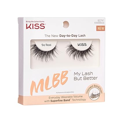 KISS My Lash But Better False Eyelashes, So Real', 12 mm, Includes 1 Pair Of Lash, Contact Lens Friendly, Easy to Apply, Reusable Strip Lashes