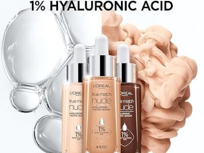 L'Oreal Paris True Match Nude Hyaluronic Tinted Serum Foundation with 1% Hyaluronic acid, Light 2-3,