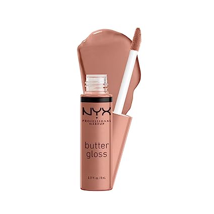 NYX PROFESSIONAL MAKEUP Butter Gloss, Non-Sticky Lip Gloss - Madeleine (Mid-Tone Nude)