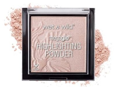 wet n wild MegaGlo Highlighting Powder, Highlighter Makeup, Shimmer Glow, Pink Rose Gold Blossom Glow