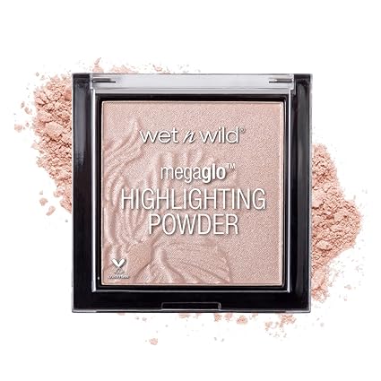 wet n wild MegaGlo Highlighting Powder, Highlighter Makeup, Shimmer Glow, Pink Rose Gold Blossom Glow