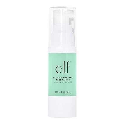 e.l.f. Blemish Control Face Primer, Soothing & Hydrating Makeup Primer For Fighting Blemishes, Grips Makeup To Last, Vegan & Cruelty-free, Large