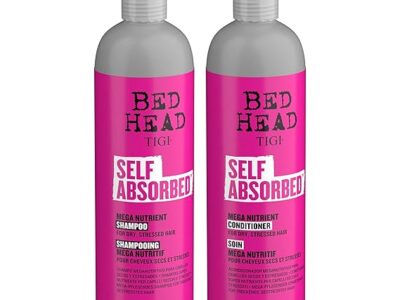 Bed Head by TIGI Frizz Control Shampoo and Conditioner Set for Dry Hair, Self Absorbed Nourishing Hair Care to Visibly Repair and Strengthen Hair From Within, 25.36 Fl oz, 2 Pack