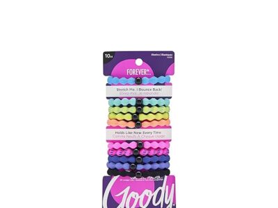 Goody Neon Colored Forever Hair Elastics, Assorted Colors, 10CT