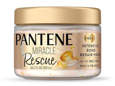 Pantene Miracle Rescue Hair Mask, Intensive Bond Repair with Melting Pro-V Pearls, Melts Away Damage, Builds Bonds, Strengthens Against Damage, Deep Conditioning for Dry Damaged Hair, 10.1 fl oz