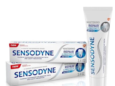 Sensodyne Repair and Protect Whitening Toothpaste, Toothpaste for Sensitive Teeth and Cavity Prevention, 3.4 oz (Pack of 2)