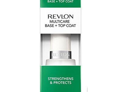 Revlon Multicare Base + Top Coat, 2 in 1 Nail Strengthener and Top Coat for Glossy Shine Finish, 0.5 oz
